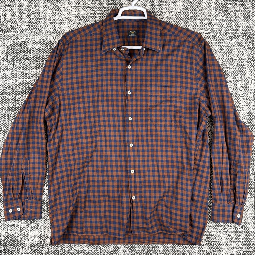 Solemare Maus‎ Hoffman Long Sleeve Button Shirt Mens XL Gingham Check Cotton